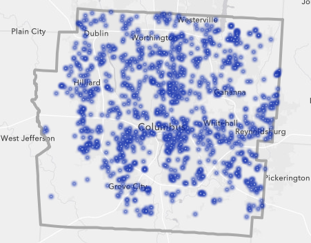 Franklin County Sales Plot Map