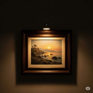 Rrechargeable LED lights are an easy way to highlight art without the cost and complexity of traditional, wired lighting